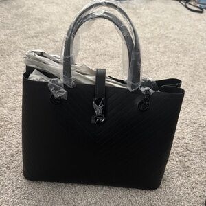 Aldo lloronx chevron top zip Elegant Black Women's Handbag purse crossbody strap